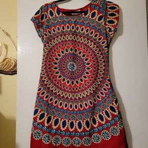 Medium dress, circular pattern